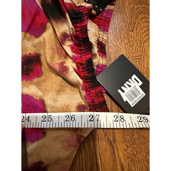 DKNY Women's Modern Printed Cotton Blouson Top Size XL NWT Bold Blouse - Picture 6 of 7